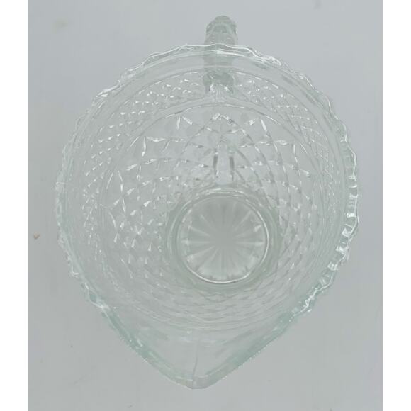 Anchor Hocking Wexford Clear Crystal Creamer Pressed Glass Handle 6 Oz Pitcher - Picture 5 of 8